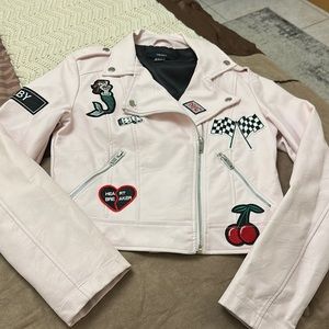 Pink leather jacket